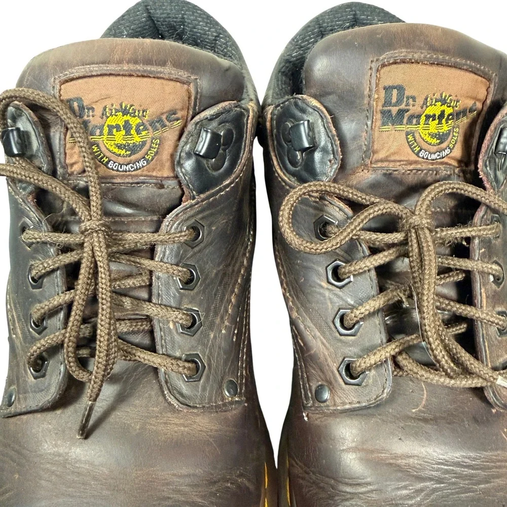DR. MARTENS Made in England 8052 Brown Leather Work Boots Size 12‎